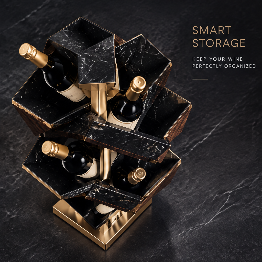 nestovn® Tower Wine Rack — Smart Storage, Keep Your Wine Perfectly Organized, overhead top-down view